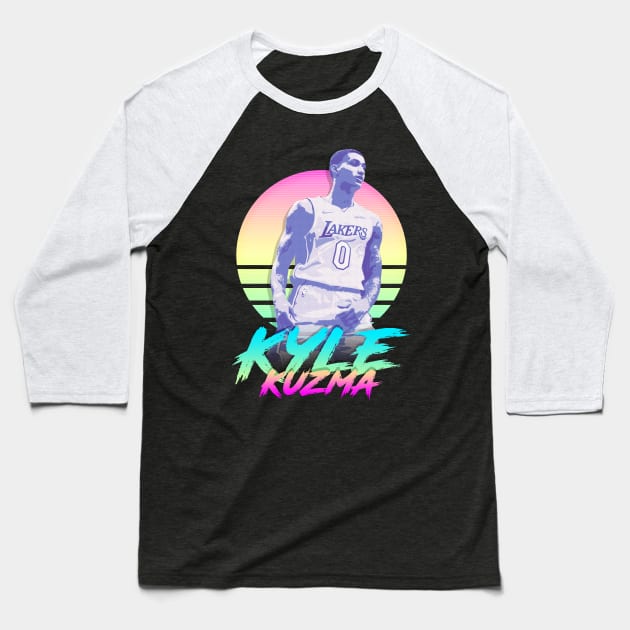 Kyle Kuzma Retro Futuristic Aesthetic Baseball T-Shirt by StupidHead
